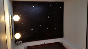 Fiber optic star ceiling panels tiles LED toilet wc twinkling stars sauna spa wellness resort starry night sky fibre light acoustic boards lighting twinkle