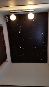 led sterrenhemel verlichting plafond wc toilet badkamer twninkel glasvezel interieur design luxe mooie sterren hemel klein