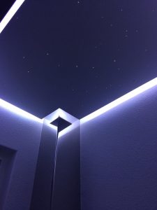 toilettes wc led plafond eclairage design indirecte étoilé ciel fibre optic salle de bain sauna spa etoiler mycosmos
