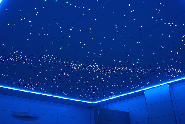 Fiber optic star ceiling panels LED tiles boards bathroom sauna spa wellnes resort twinkling stars sauna spa wellness resort starry night sky fibre light acoustic boards lighting twinkle 2