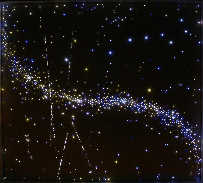 Plafond etoile salle de bain galaxy voie lactee meteor mycosmos realiste chambre fibres optiques led