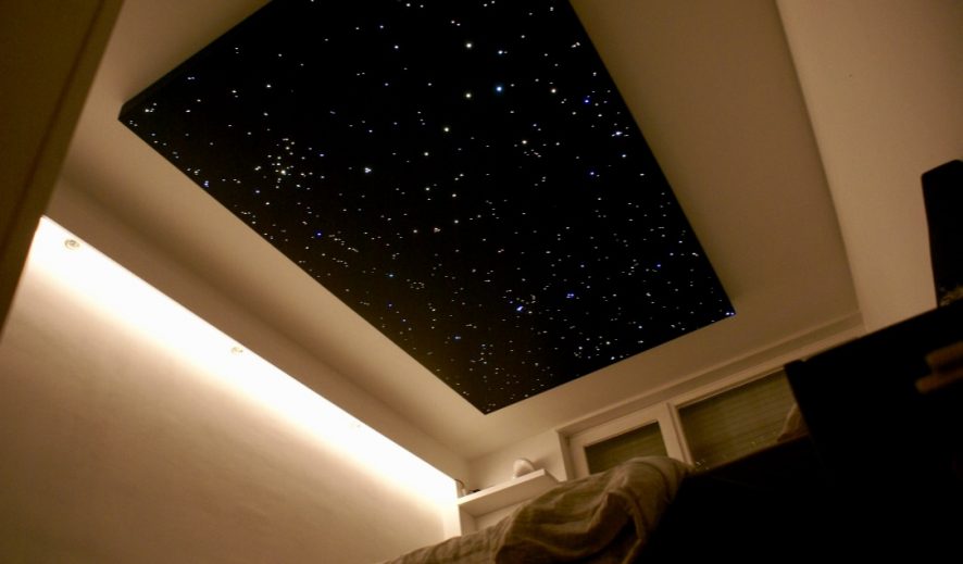 光ファイバーの天井パネルLEDライトのバスルームの寝室のデザインボードのタイル現実的な MyCosmos