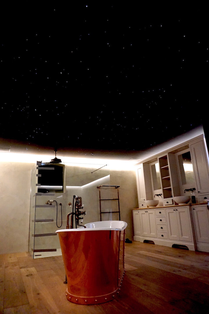 mycosmos ciel etoile plafond fibre optic led chambre etoile étoile salle de bain sauna spa luxe voies lactées photos image