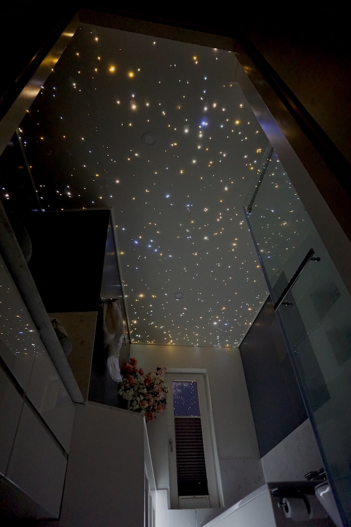 mycosmos shower fiber optic star ceiling panels led light bathroom starry night sky galaxy stars lighting
