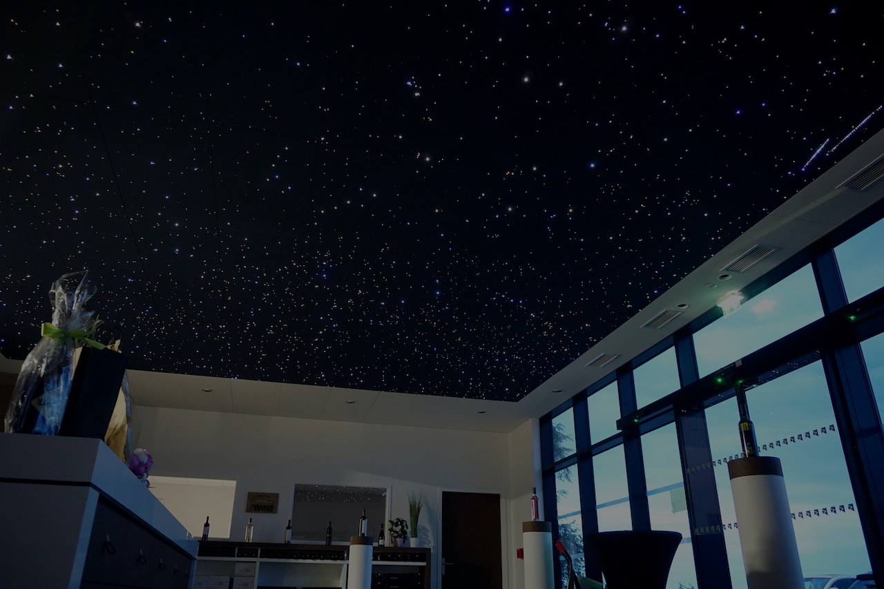 sterrenhemel plafond verlichting led glasvezel wijn winkel mycosmos